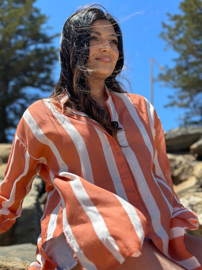 Chiara Stripes Orange Shirt