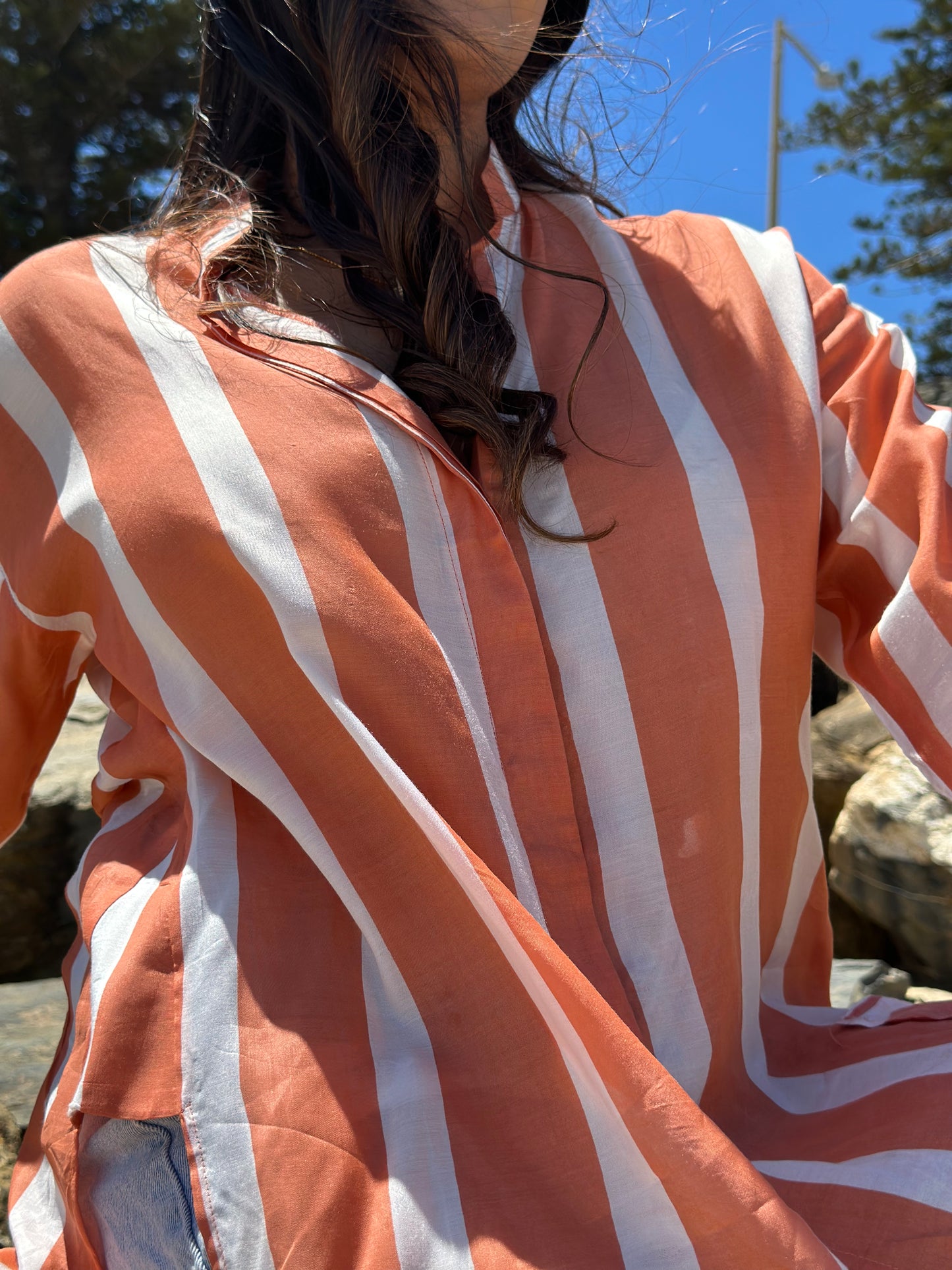 Chiara Stripes Orange Shirt