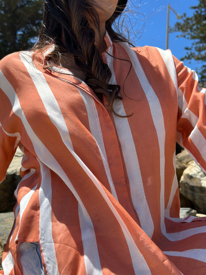 Chiara Stripes Orange Shirt