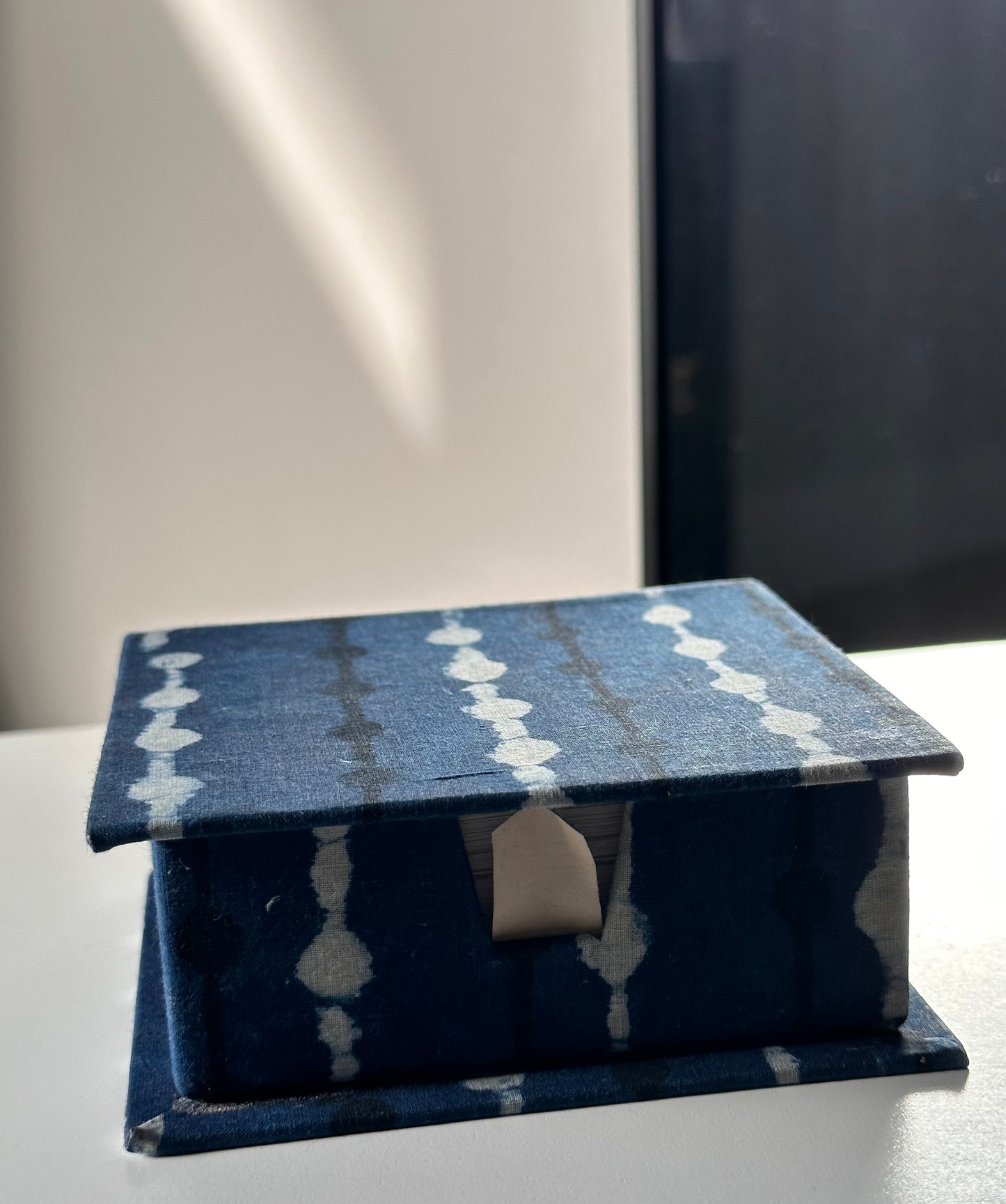 Blue block printed Slip Box with Note Slips