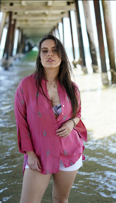 Sandy Pink Embroidered Shirt